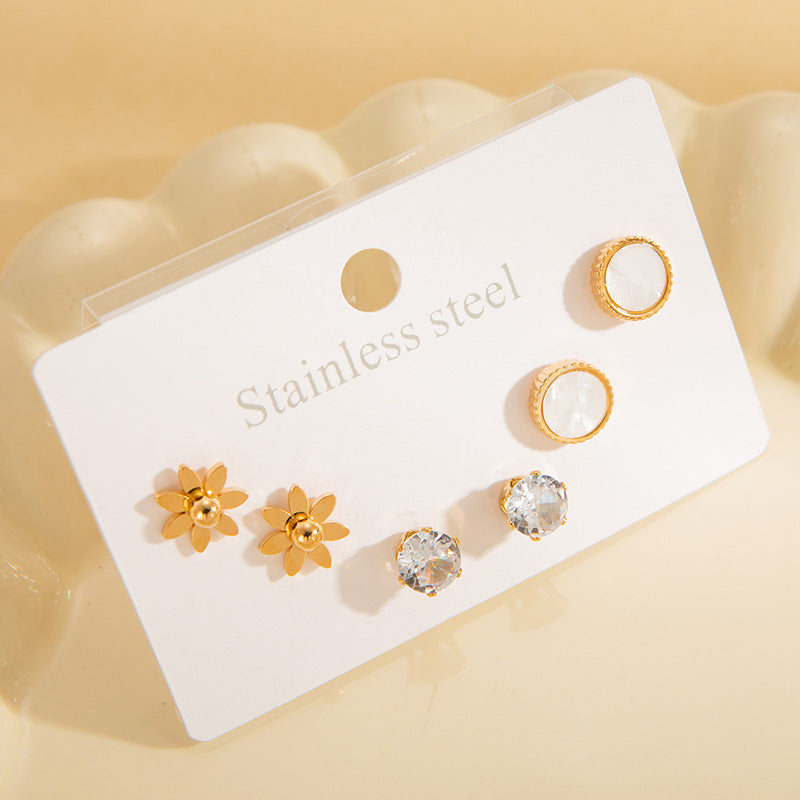 Titanium Steel Ear Exquisite Small Gold-plated Earrings