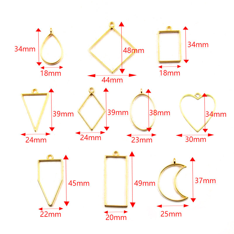 Alloy Mixed Geometric Figure Epoxy Abrasive Jewelry Accessories