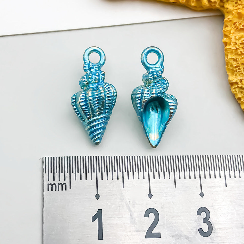 Colorful Oil Alloy Simulation Marine Conch Pendants