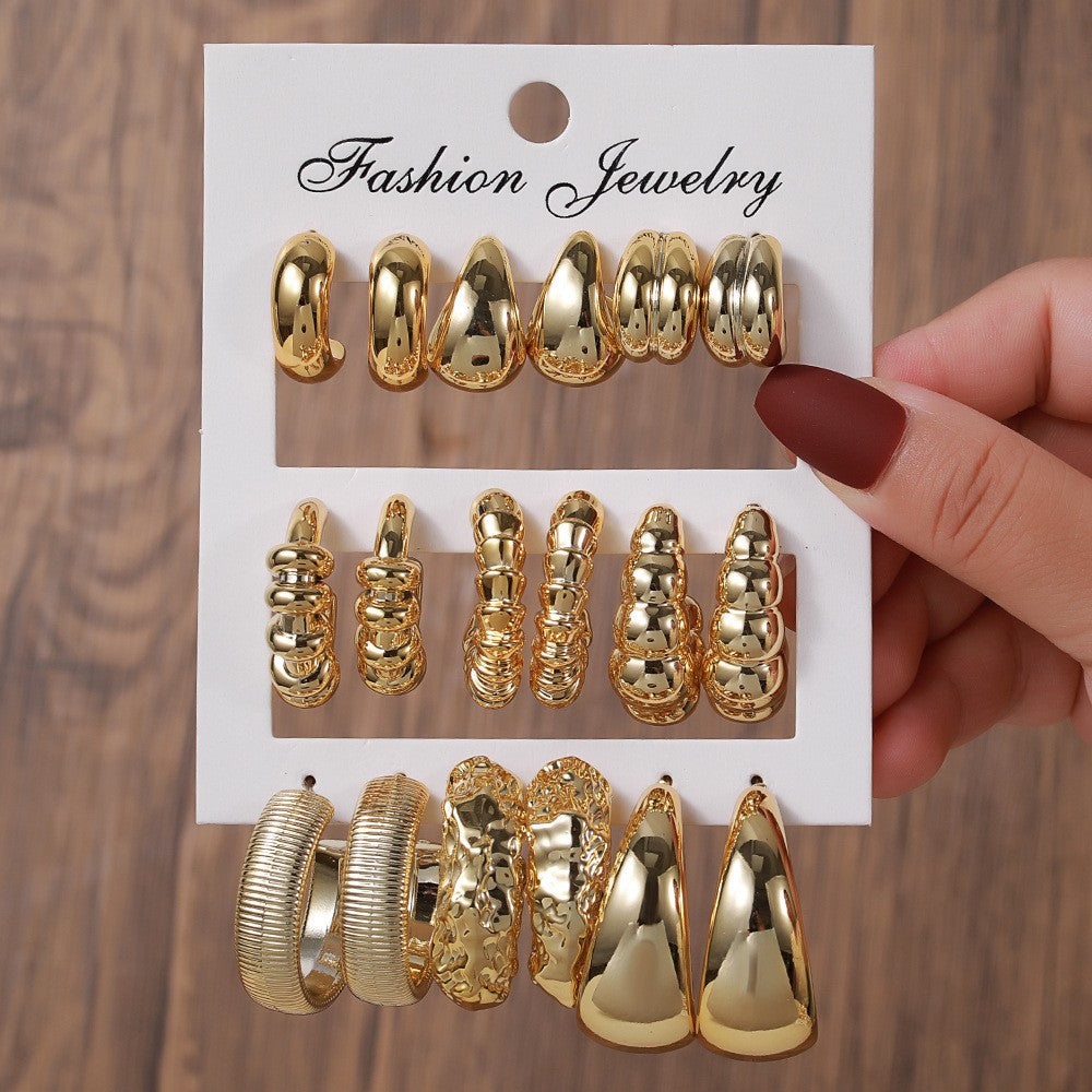 Women's Gold Resin Personalized Simple Ear High-grade Earrings