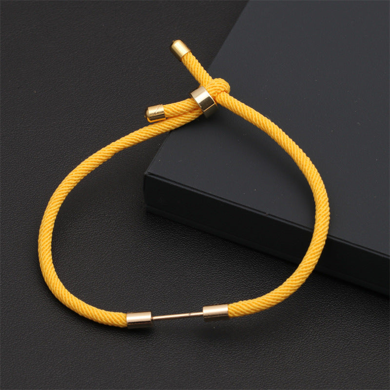 Women's Colorful Woven Red Milan Rope Adjustable Crown Bracelets