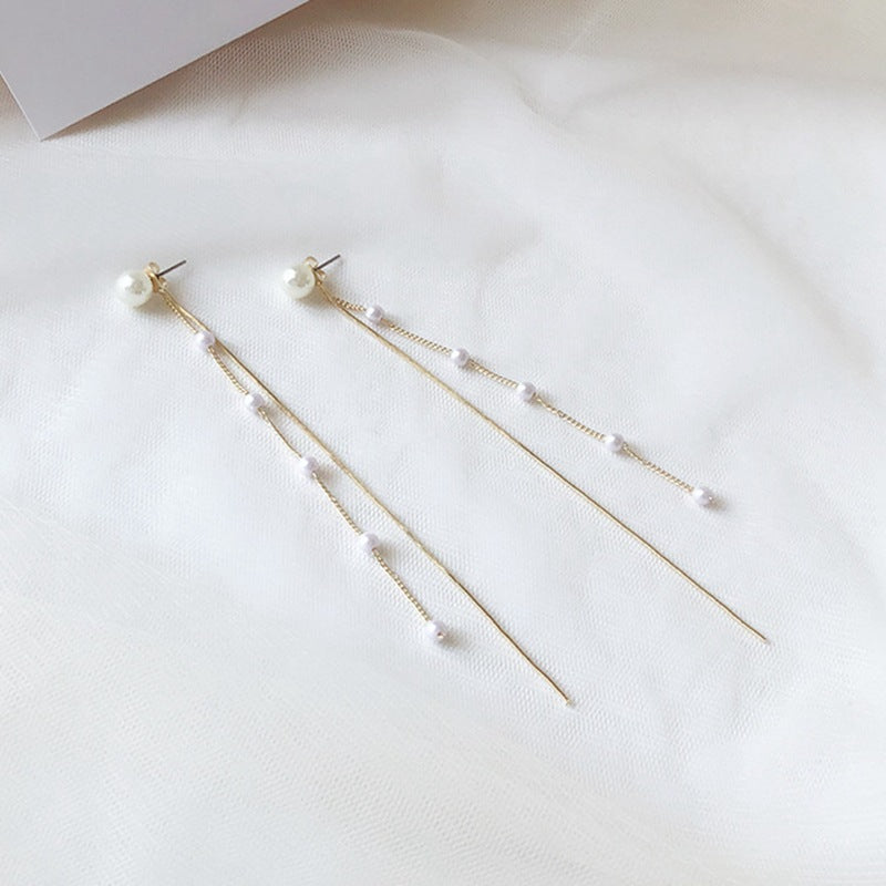 High Sense Long Fringe French Romantic Aura Ear Line One Earrings