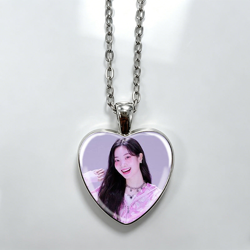 Love Alloy Korean Group Support Heart Sweet Beauty Fans Clavicle Necklaces