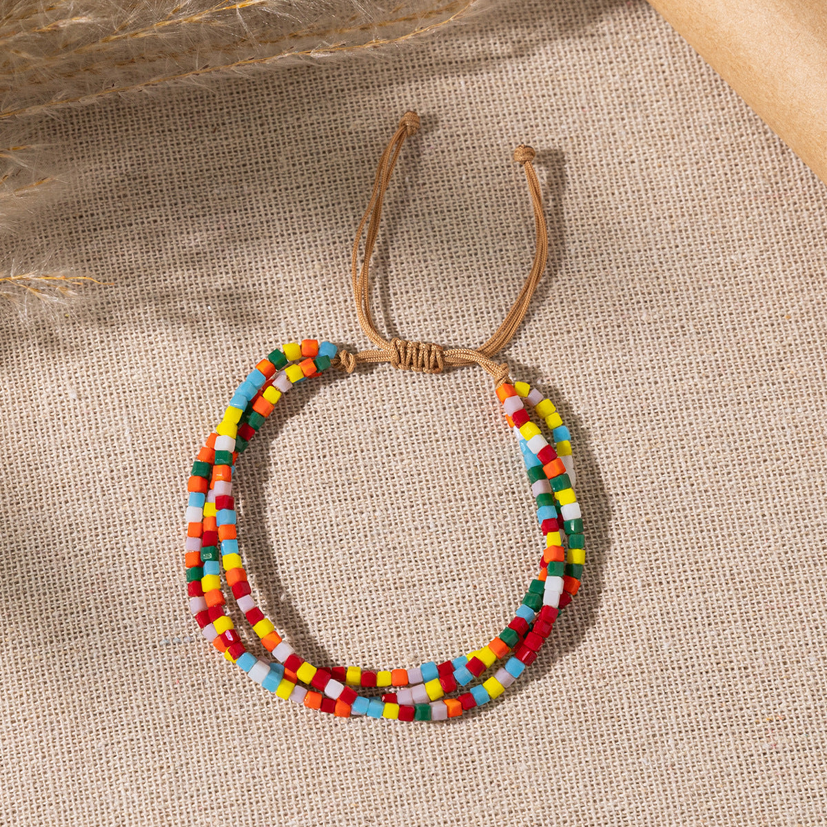 Women's Design Hand-woven Adjustable Bead Carrying Strap Bracelet
