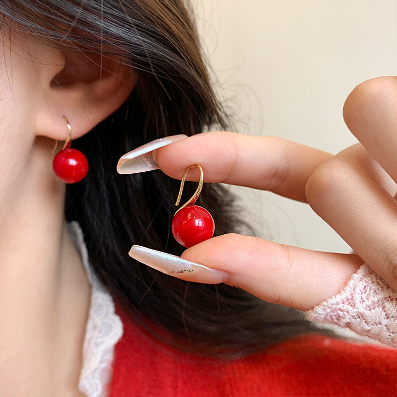 Pattern Love Artificial Pearl Festive High-grade Earrings
