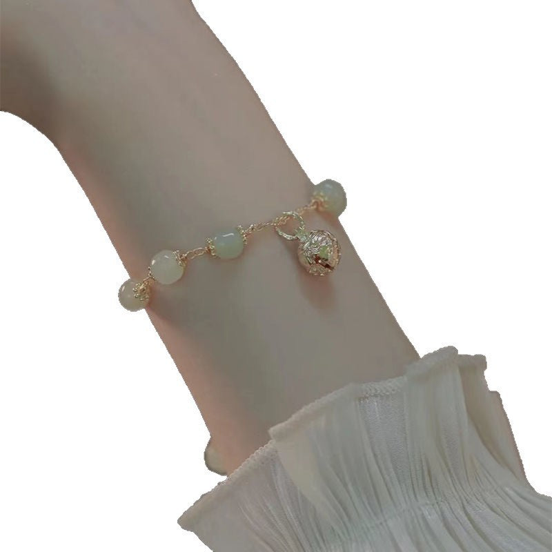 Women's Star Sea Jade Design Bell Light Luxury Retro Style Gift Anklets