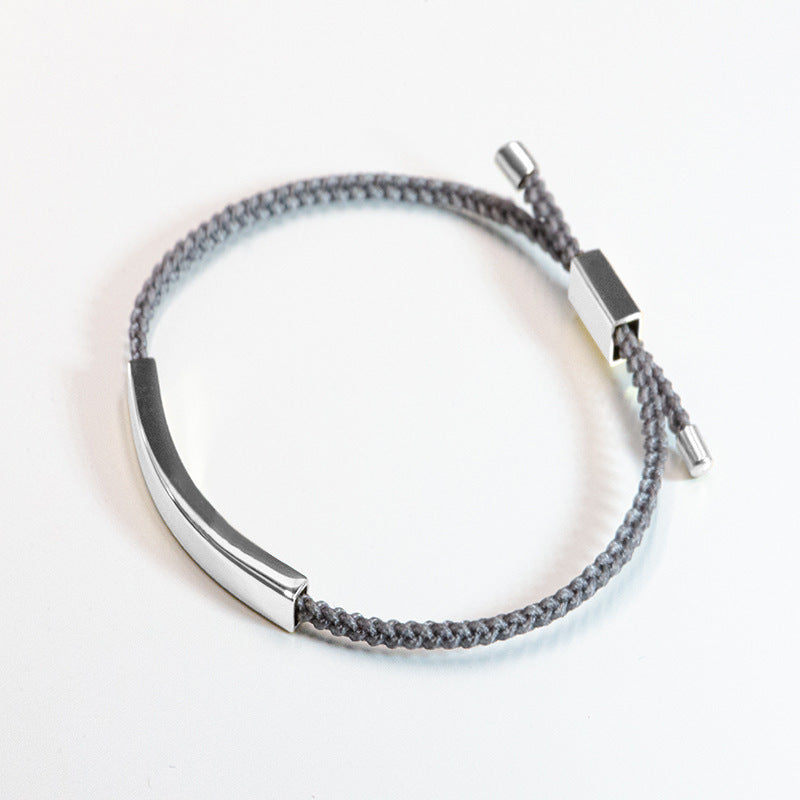 Steel Engraved Hollow Tube Couple Adjustable Inspirational Bracelets