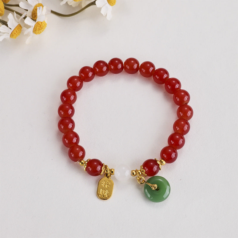 Peace Buckle Imitation Jade Lucky Fortune Bracelets