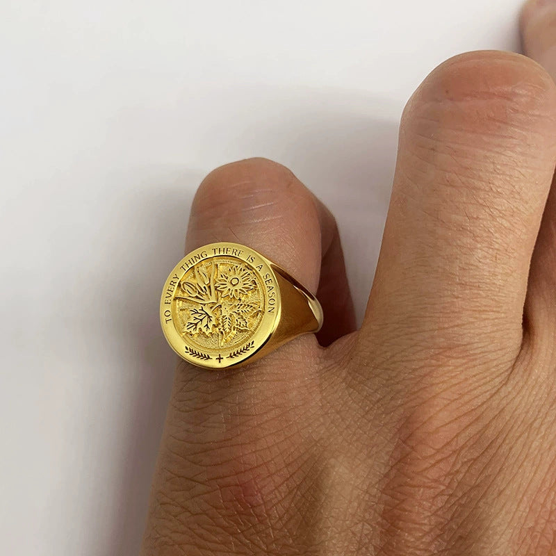 Men's Everything In The World Has Regular Signet Domineering Light Rings