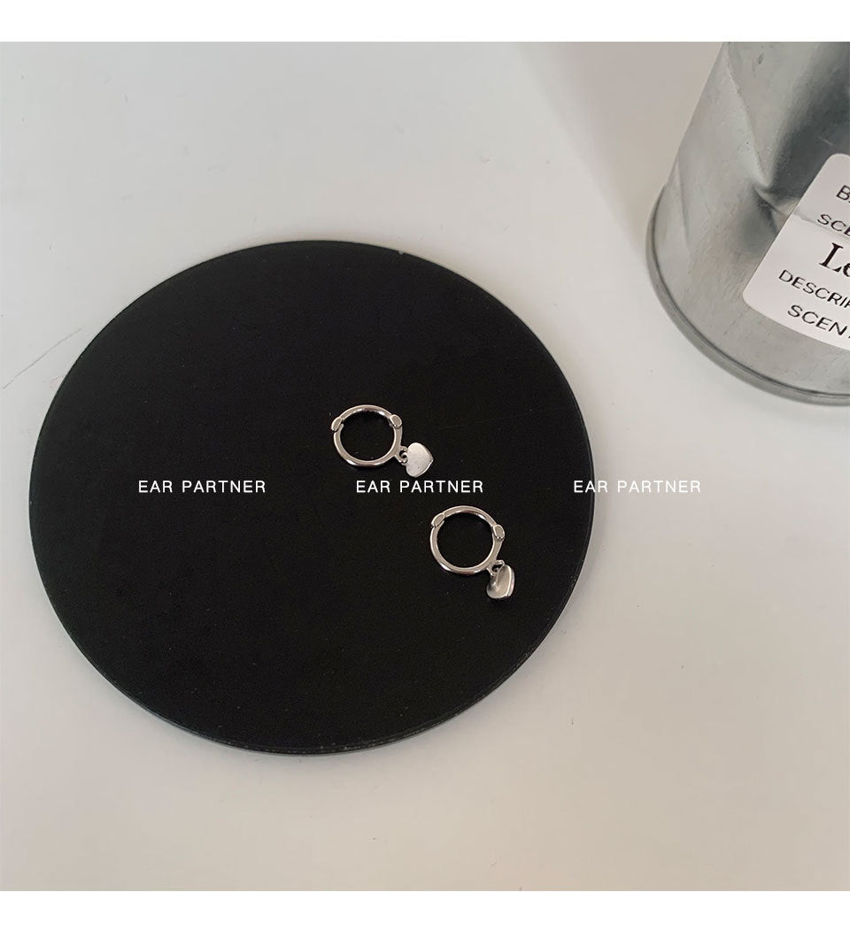 Sier Needle Pentagram Simple Temperamental Cross Ear Earrings