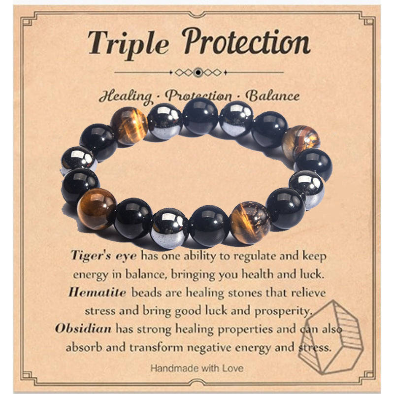 Domineering For Boyfriend Map Flame Stone Tigereye Bracelets