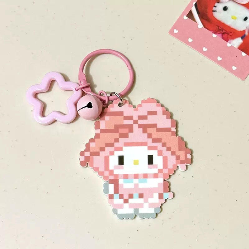 Pixel Cartoon Key Button Schoolbag Cute Acrylic Hang Decorations Hanging Ornaments