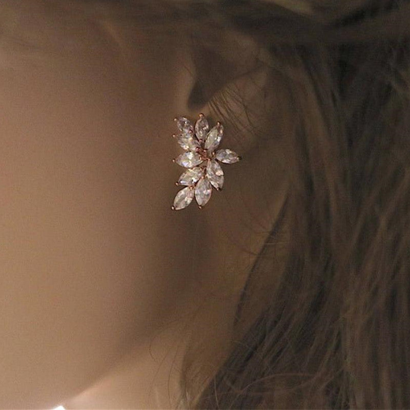 Women's Super Flash Zircon Horse Eye Diamond Bright Crystal Creative Stud Earrings