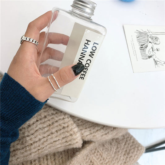 Women's & Men's Sier-plated Minimalist Index Finger Tail Glossy Rings