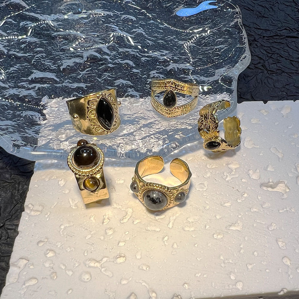 Stylish Design Natural Stone High-grade Vintage Rings