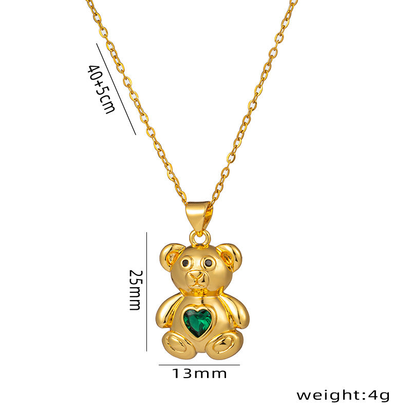 Cute Bear Female Clavicle Chain Design Sense Pendants