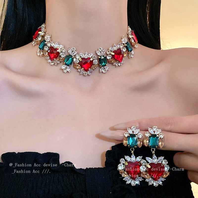 Zircon Stitching High-grade Retro Clavicle Chain Versatile Necklaces