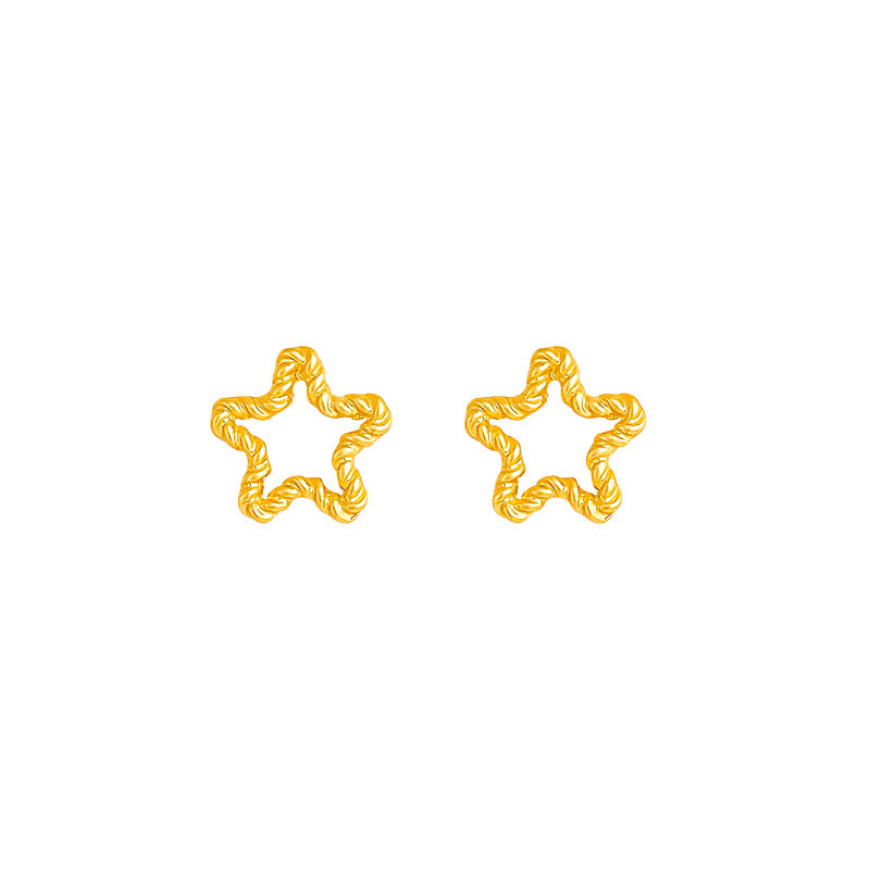 Five-pointed Star Twist Metal Female Gentle Earrings