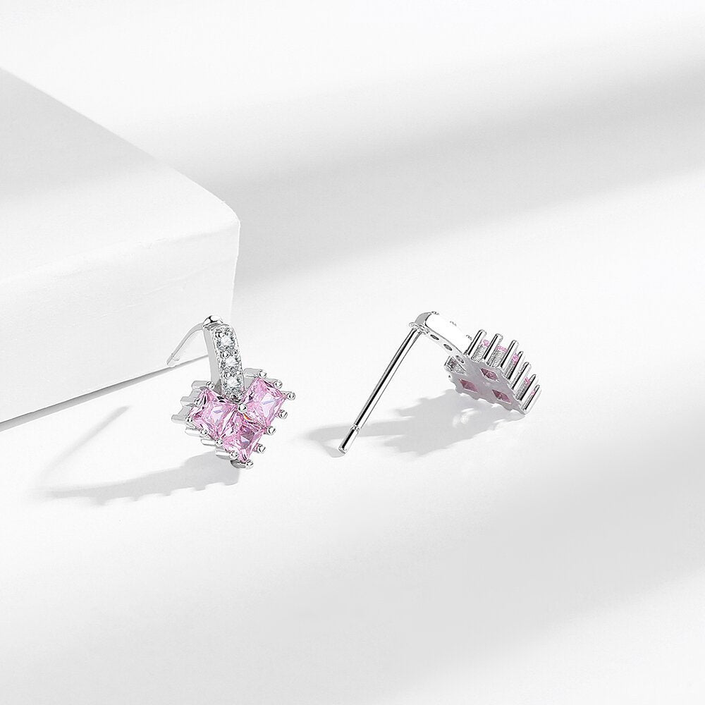 Chinese Style Light Luxury Pink Elegant Stud Earrings