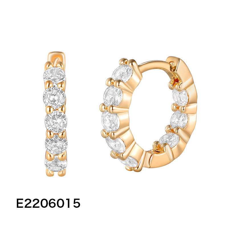 Gold Zircon Temperament Ear Clip Light Earrings