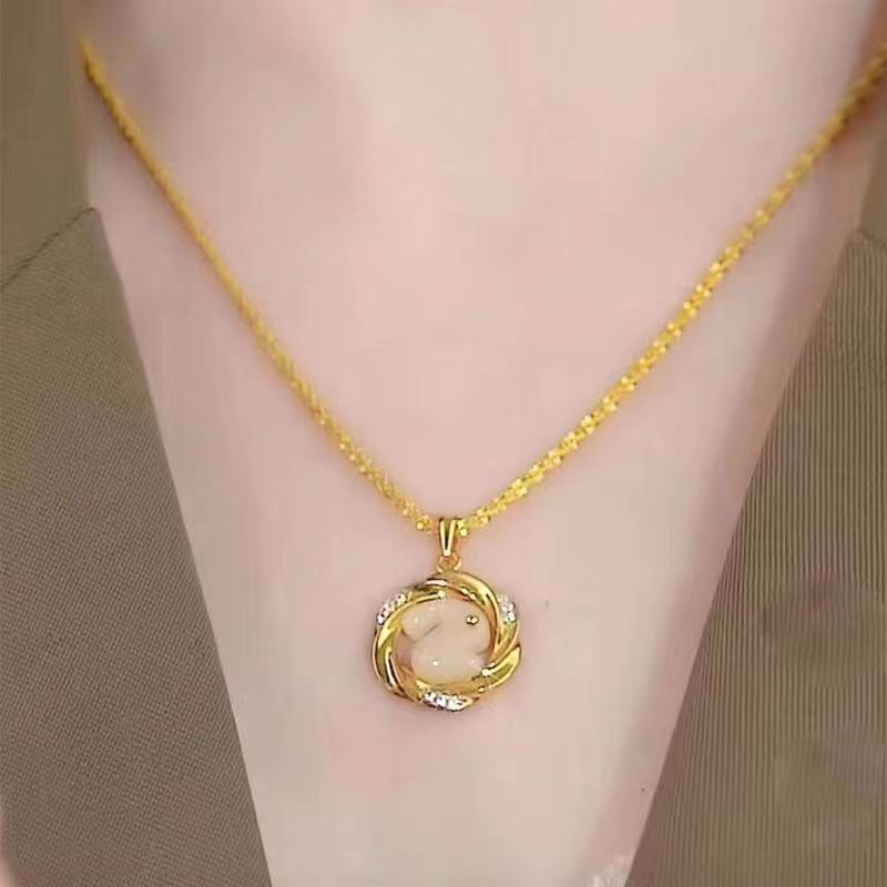 For Girlfriend Bunny Rabbit Three Lucky Birthday Clavicle Necklace