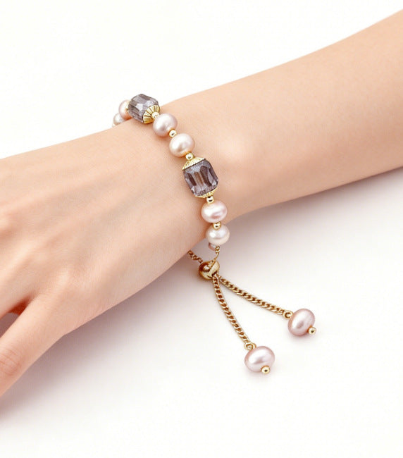 Heart Natural Pearl Special Interest Light Luxury Design Bracelet