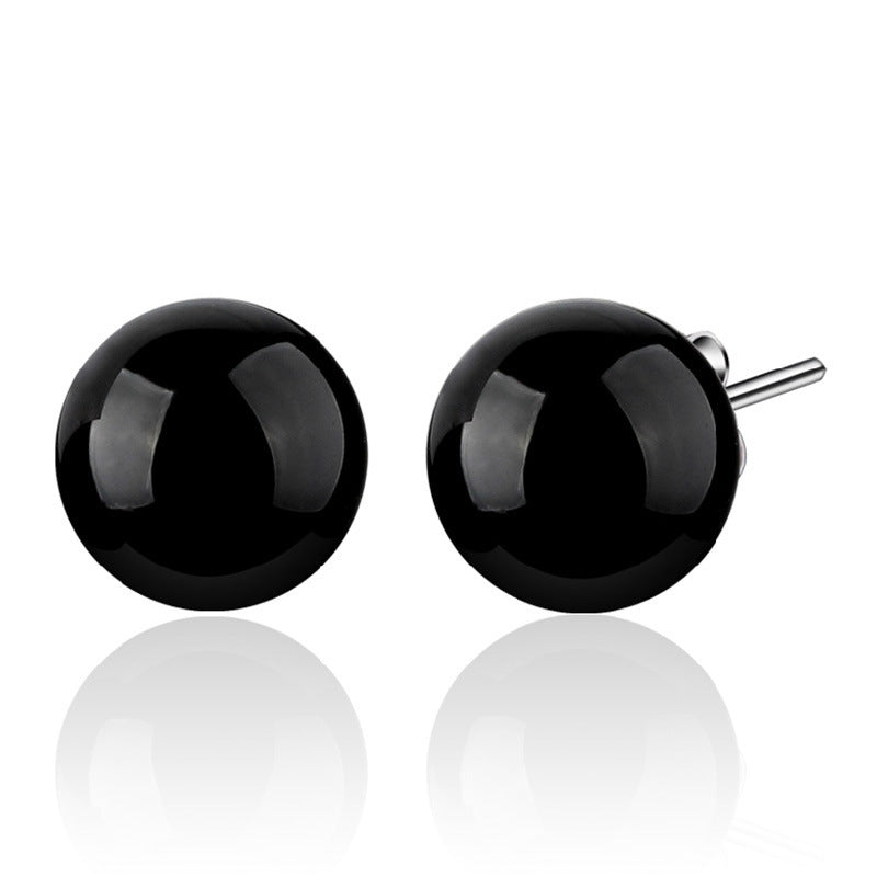 Women's Agate Ear Plated Sier-plated Korean Style Stud Earrings