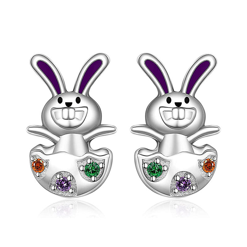 Cartoon Dripping Oil Alloy Rabbit Rejuvenating Earrings