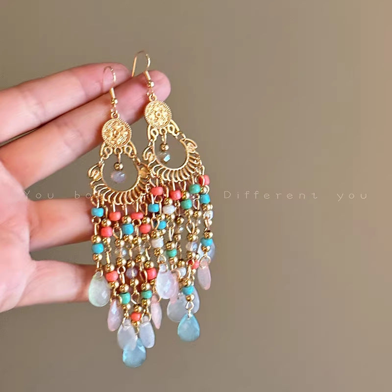 Women's Style Exaggerated Ear Hook Ethnic Retro Earrings