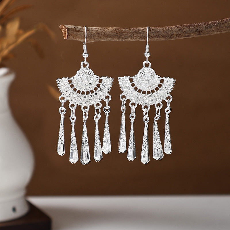 Women's Ethnic Style Imitation Miao Sier Colorful Earrings