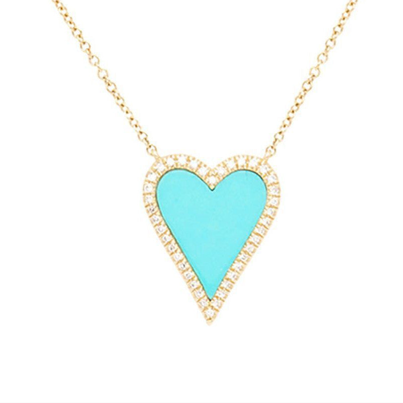 Women's Style Classic Peach Heart Hot Copper Plated Gold Necklaces