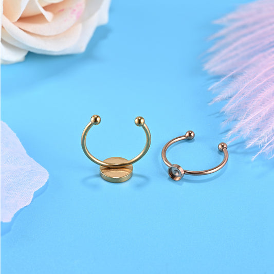 Stainless Steel Ornament Accessories Natural Stone Rings