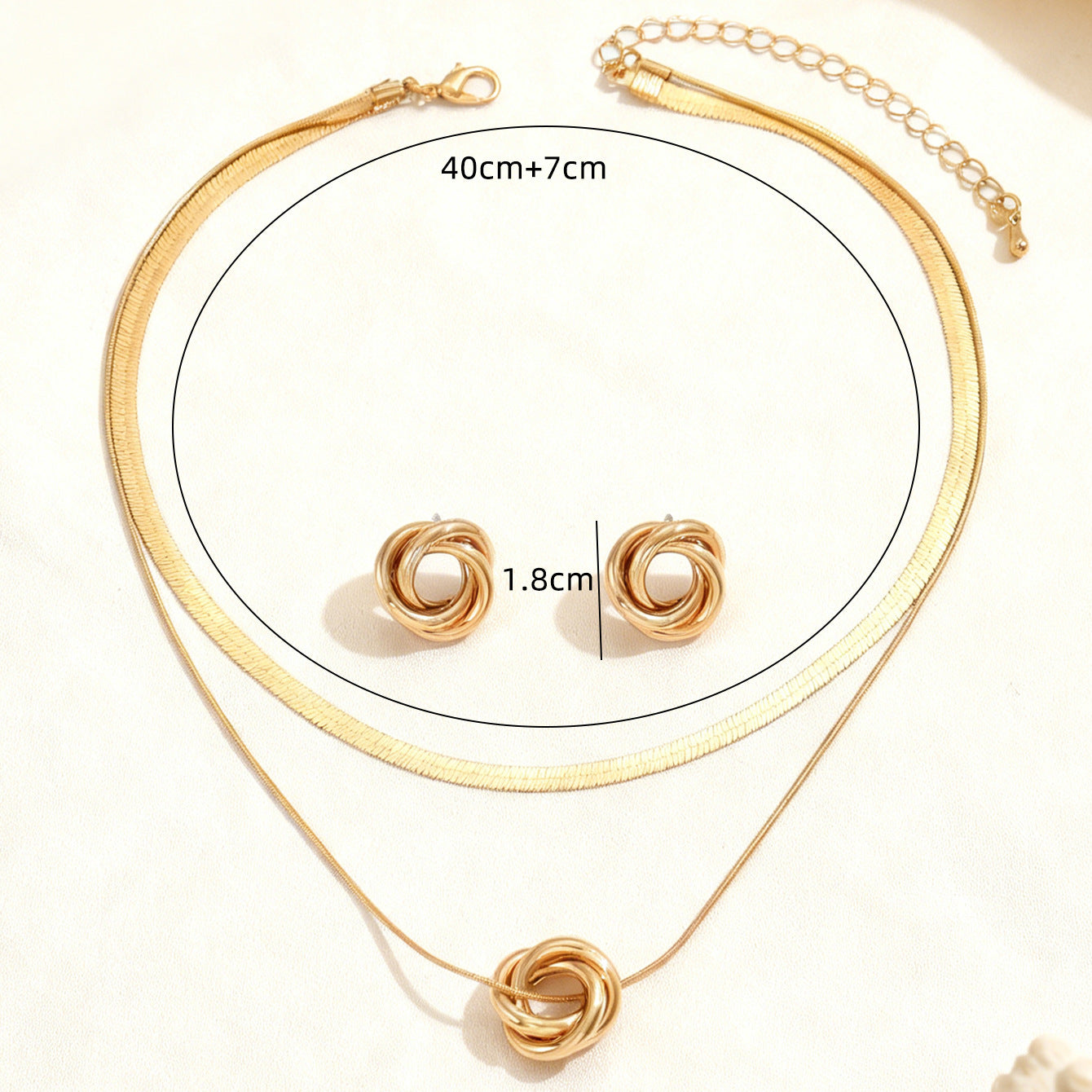 Twisted Double Layer Snake Bone Ear Female Twin Twist Jewelry Set