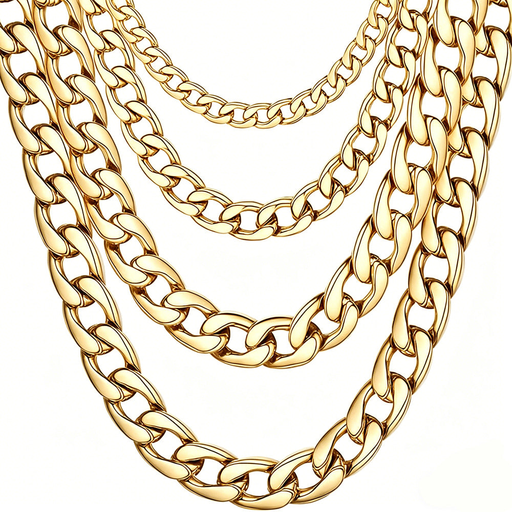 Men's Trendy Hip Hop Simple Personalized Clavicle Chain Titanium Necklaces