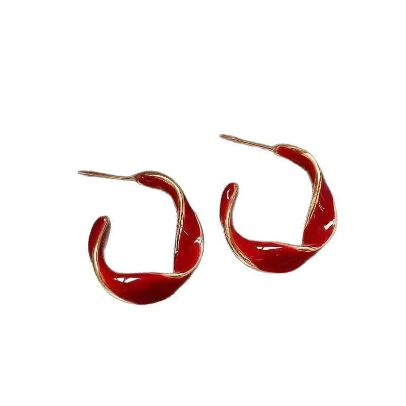 Gold Style Metal Niche Premium Graceful Stud Earrings