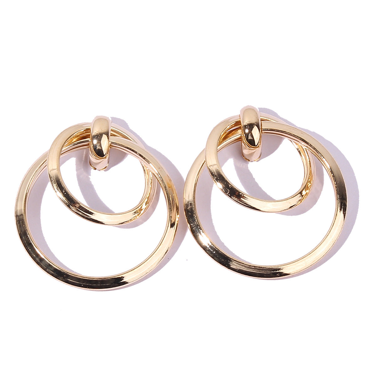 Li Cute Fashion Geometry Pattern Eardrop Personality Double Layer Earrings