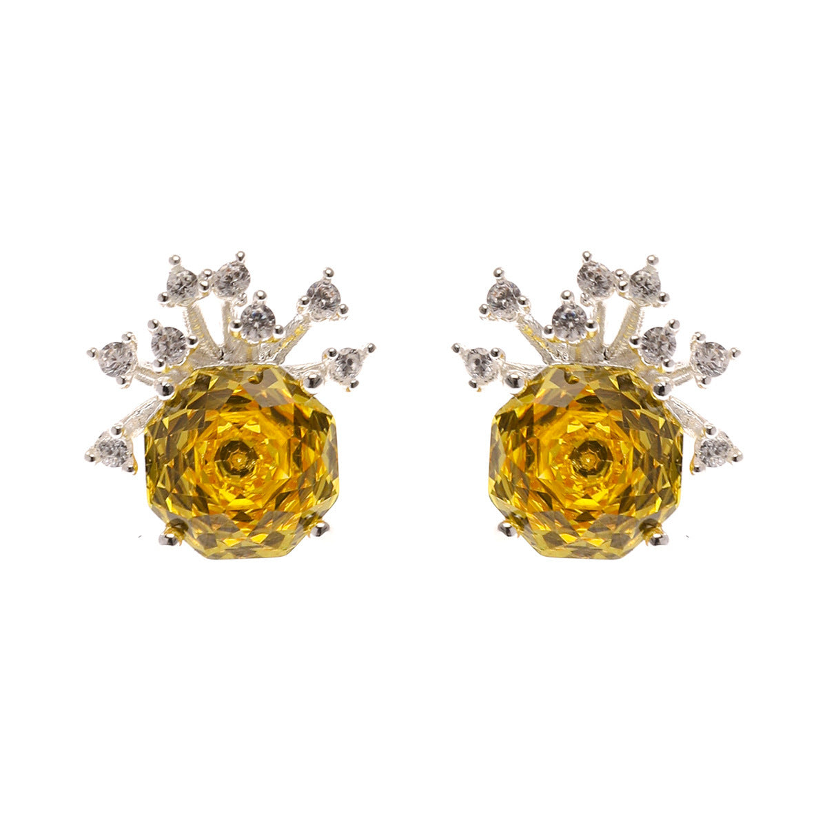 Summer Colorful Millennium Rose Cut Zircon Light Luxury Earrings