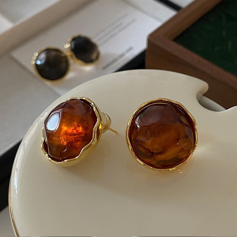 Women's Round Flower Vintage Ethnic Style Ear Niche Rings