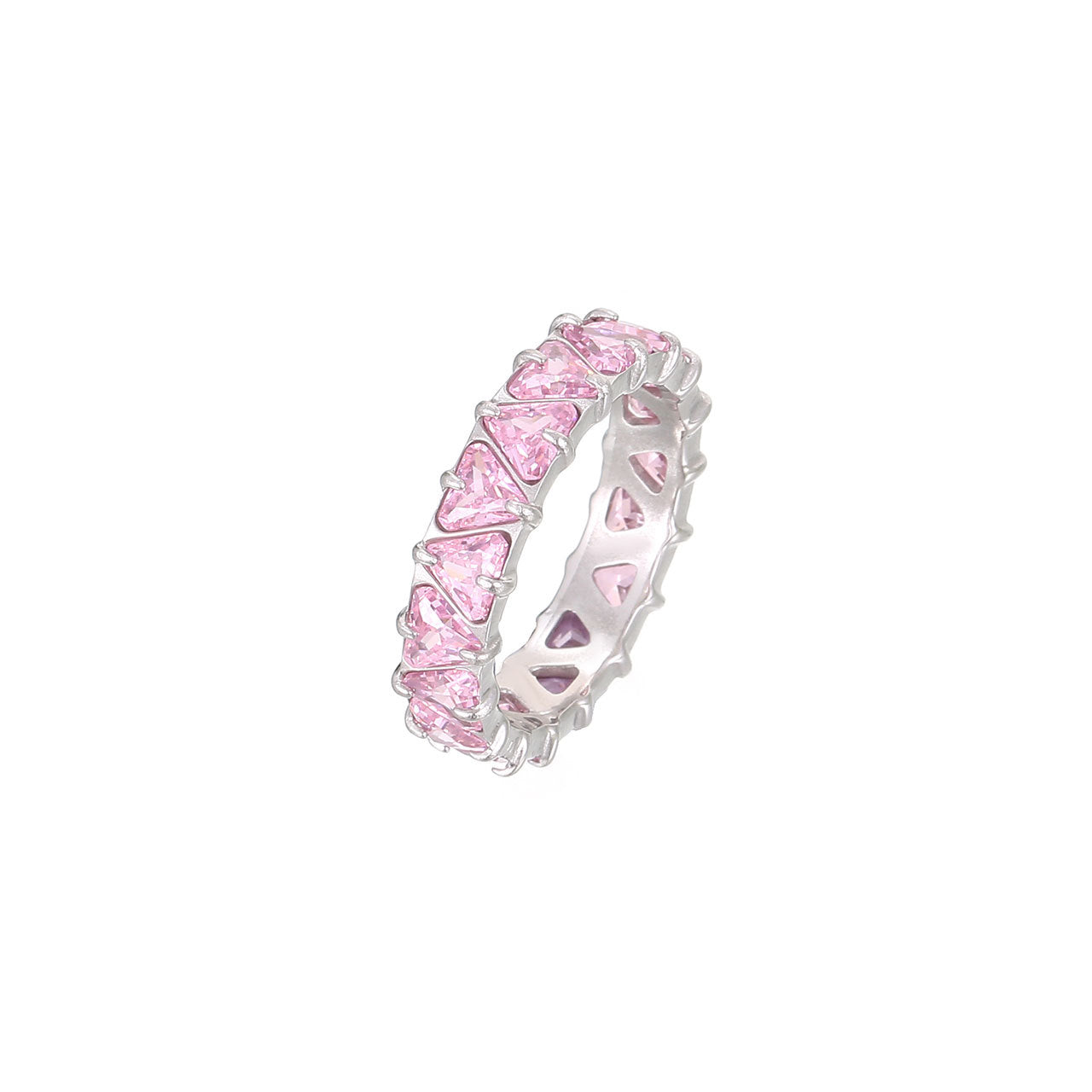 Gang Drill Color Zircon Female Diamond Heart-shaped Rings