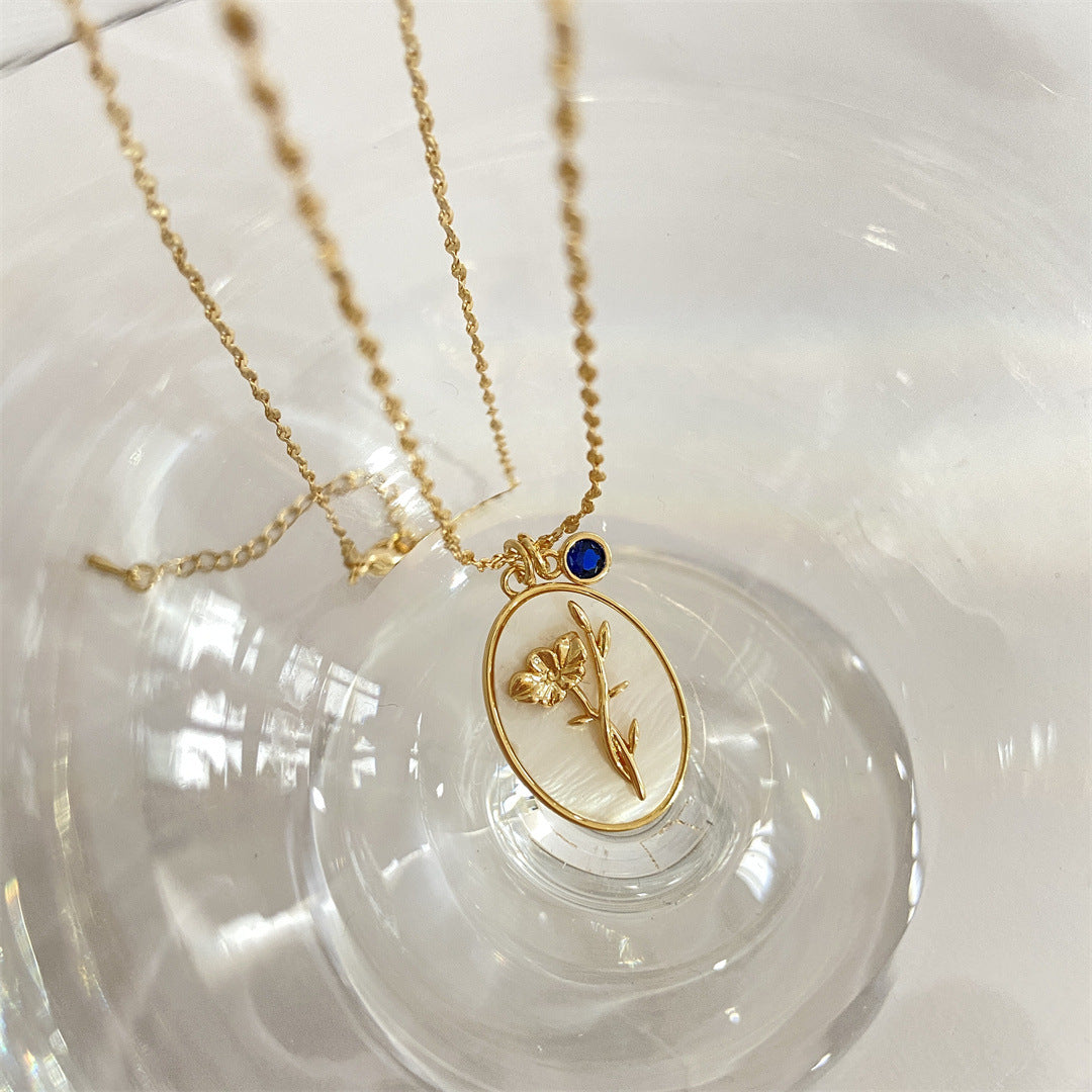Real Mother Shell Moon Female Birthstone Necklaces