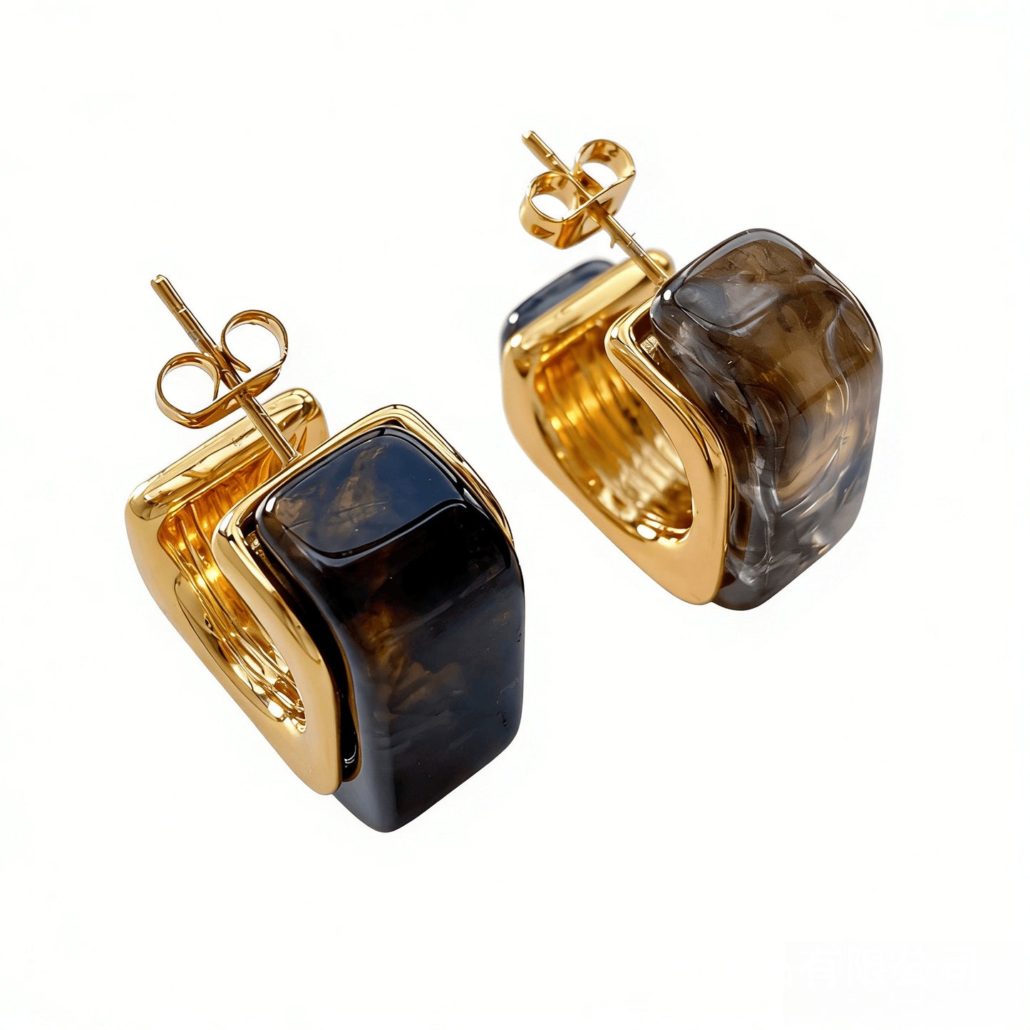Retro Elegant Brown Amber Resin Personalized Shaped Affordable Luxury Fashion Rings