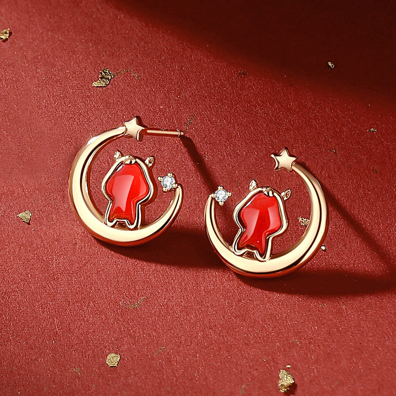Sterling Sier National Fashion Chinese Zodiac Earrings