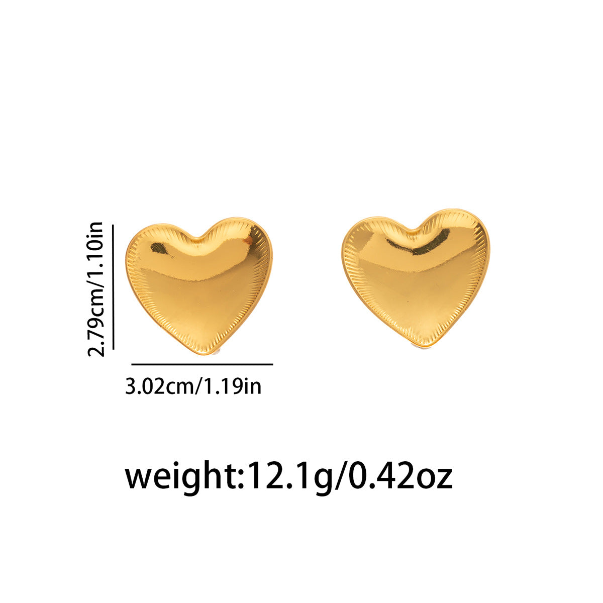 Women's Steel Glossy Love Heart Light Luxury Minority High-grade Earrings