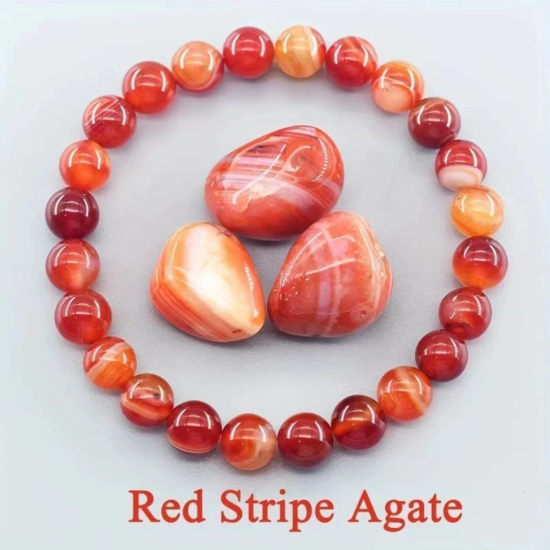Red Green Treasure Amethyst Sunstone Lapis Lazuli Tiger Eye Handmade Bracelets