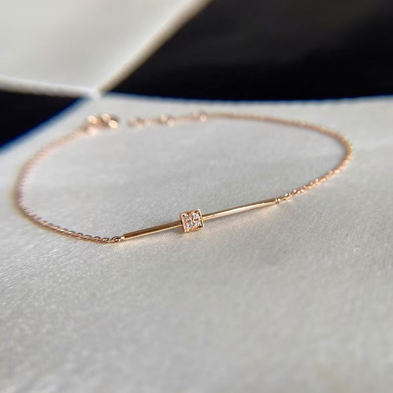Small Square Diamond Female Girlfriends Niche Design Bracelets
