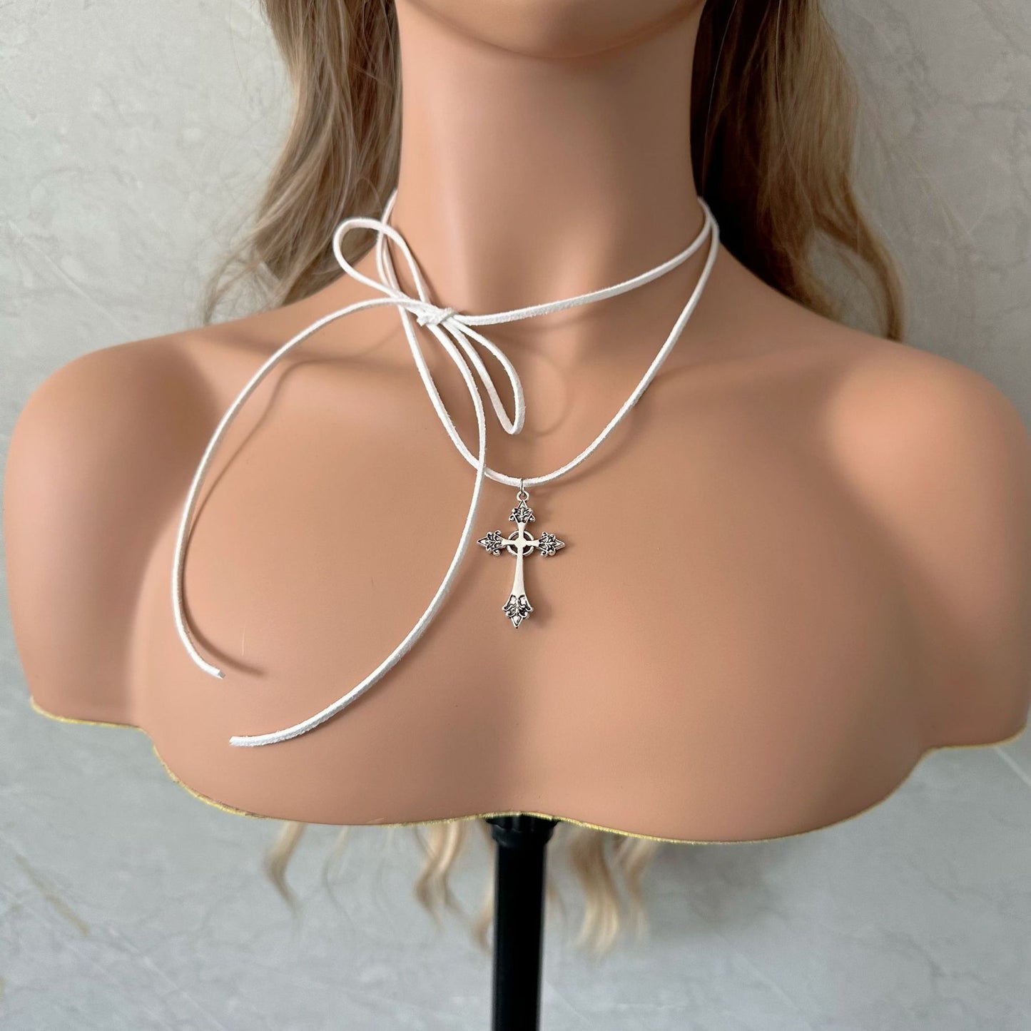 Personality Tether Cross Female Dark High Necklaces