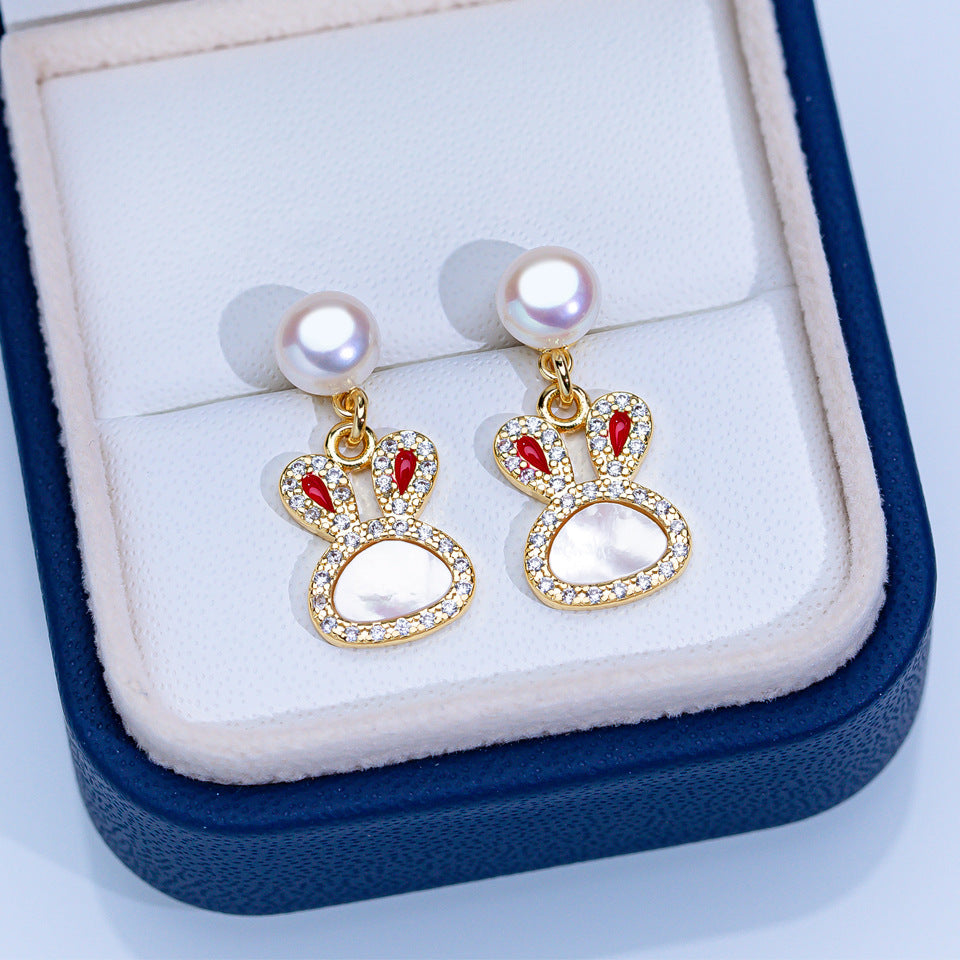 Freshwater Pearl Ear Sier Needle Light Luxury High-grade Fritillary Earrings
