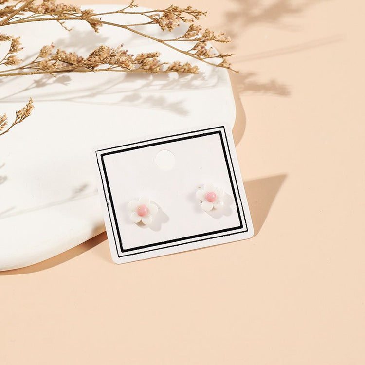 Ceramic Ear Five-leaf Flower Live Broadcast Rings