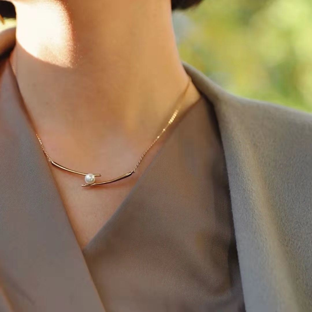 Women's Pearl Chopsticks Simple Cold Niche Temperament Clavicle Necklaces