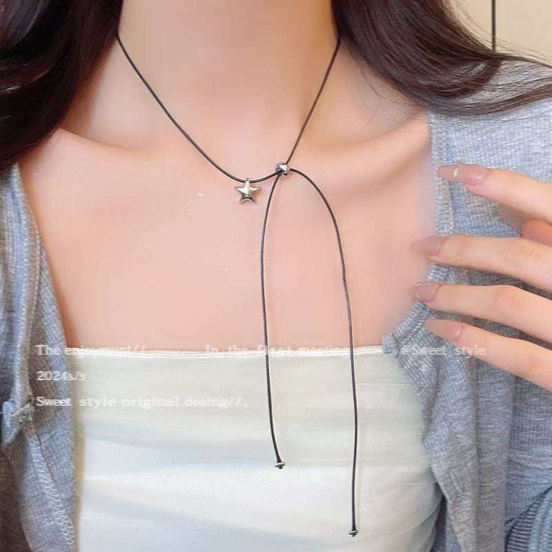 Sparking Zirconium Light Luxury Minority Design Sweet Graceful Bow Necklaces